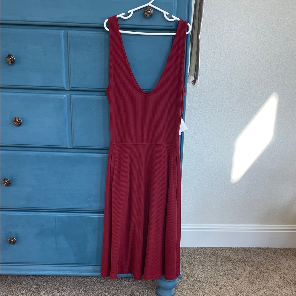 Lole Burgundy Sleeveless Dress-has Pockets!